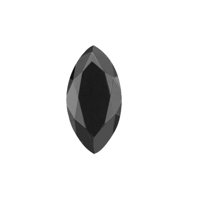 Fancy Black Color Loose Diamond, Natural Marquise 5.00 X 2.50 MM